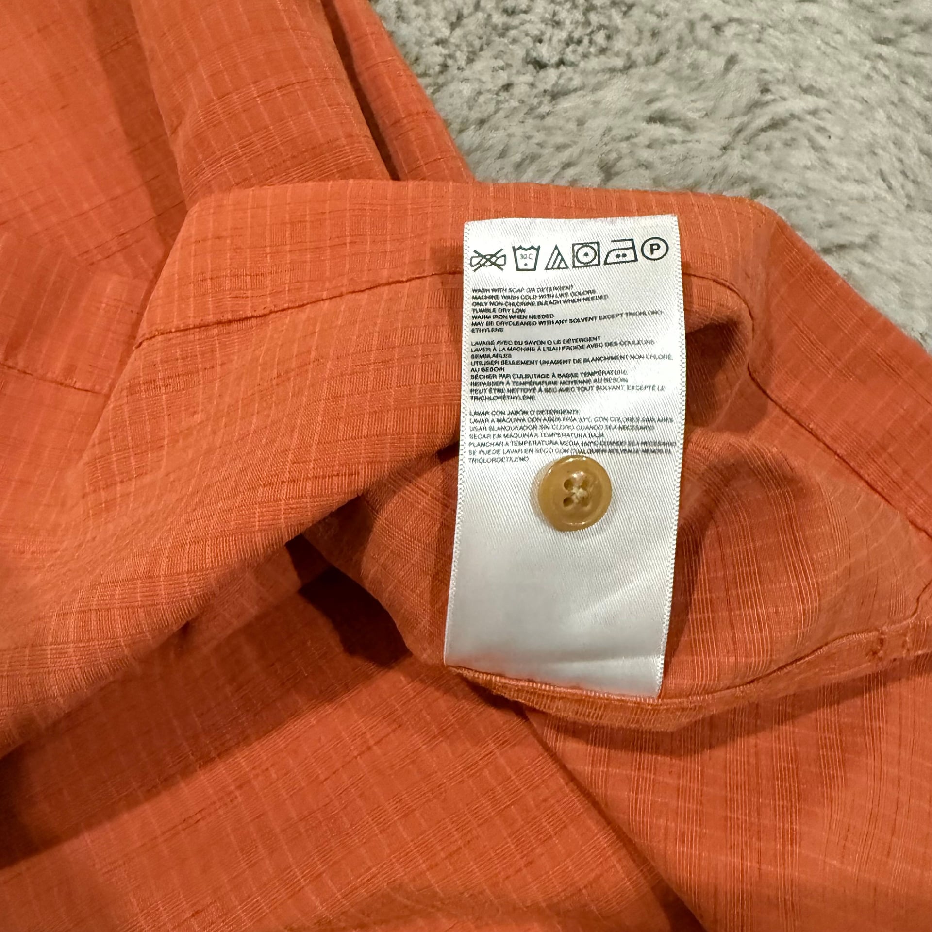 Quicksilver Men's Short Sleeve Button-Up Shirt Orange Size XL 4
