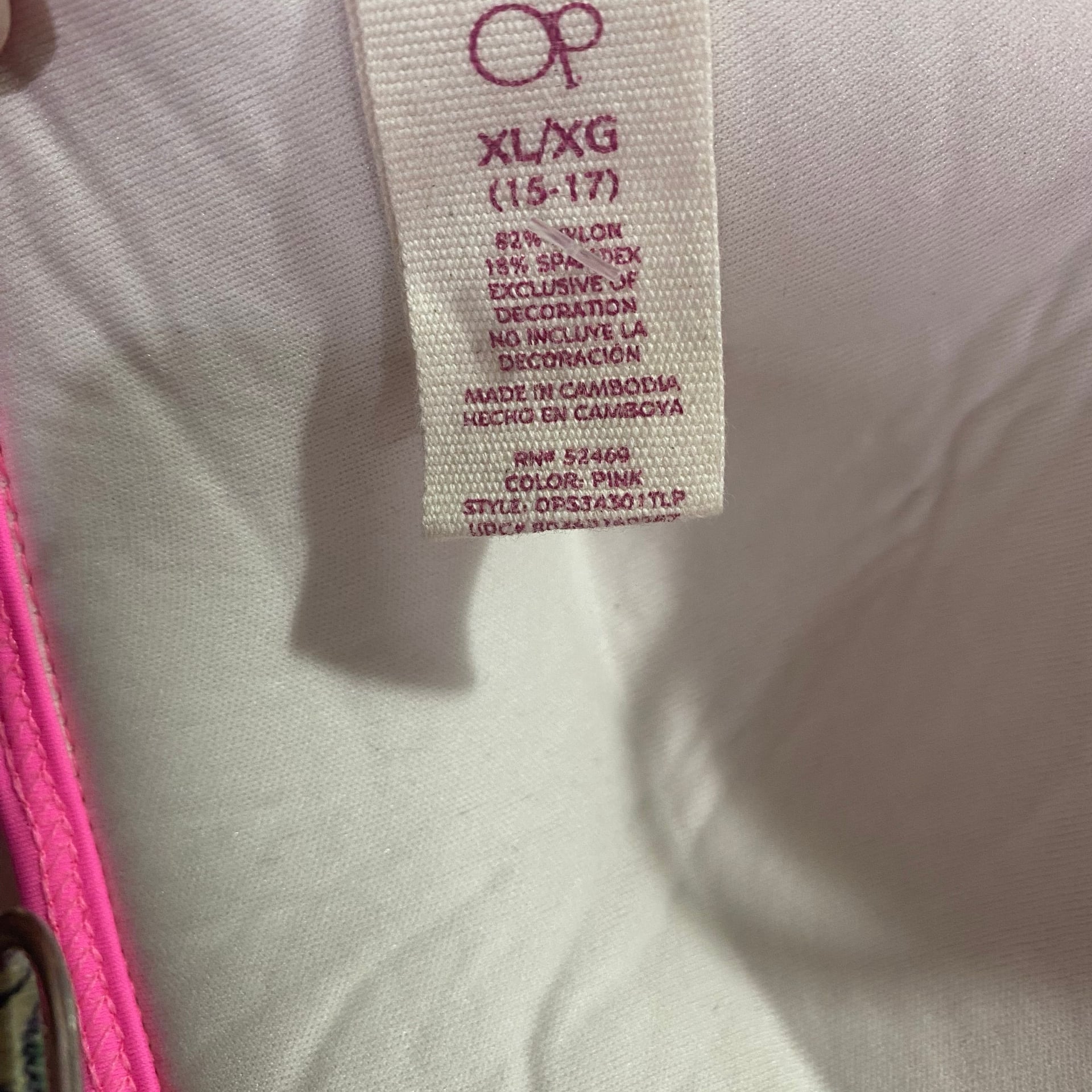 Ocean Pacific OP Triangle Padded Top size 15/16 Thin Strap Halter and Back Tie Closure 4