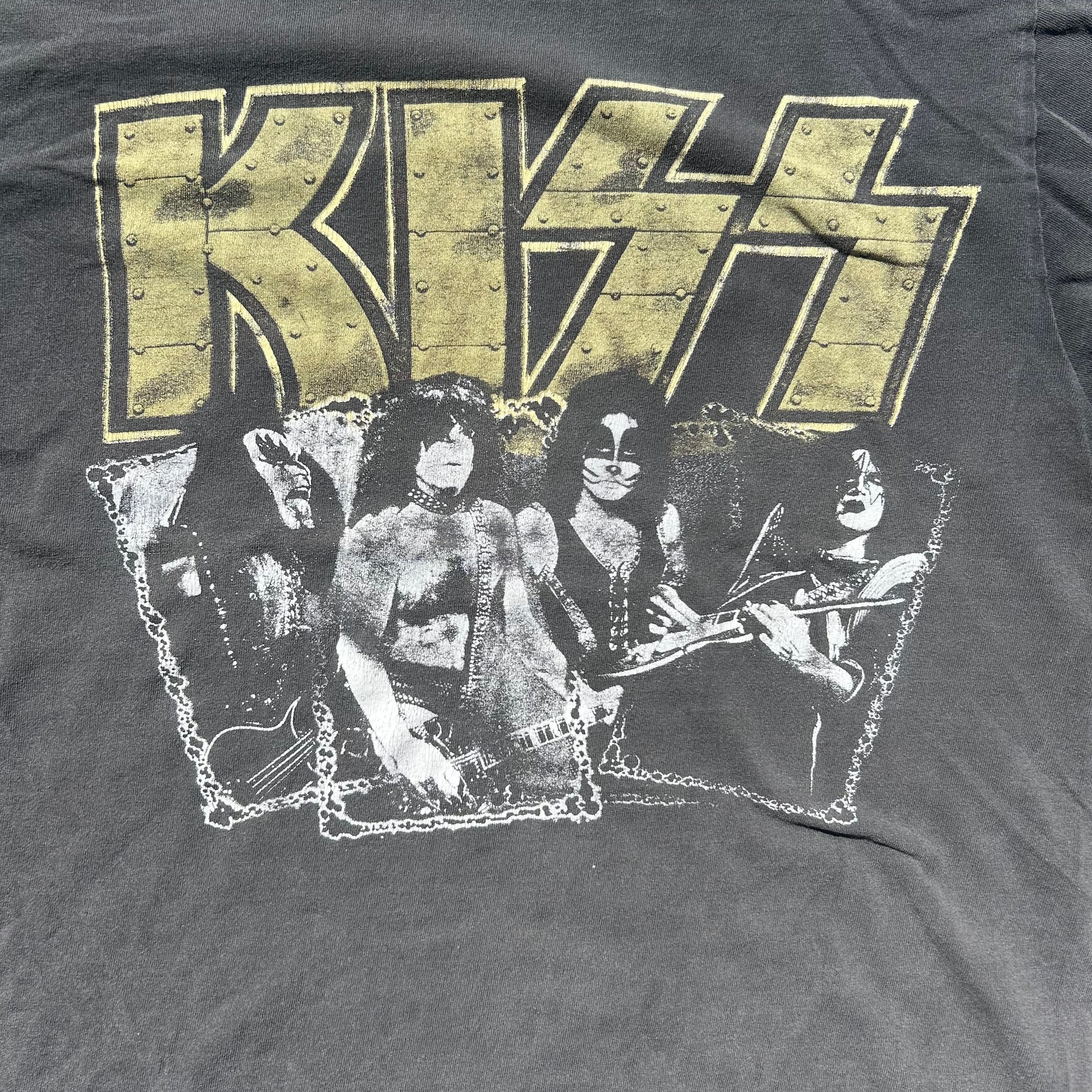 Kiss Band Concert Black Tee Shirt Men's L See Measurements CH Gold Series 00's 5