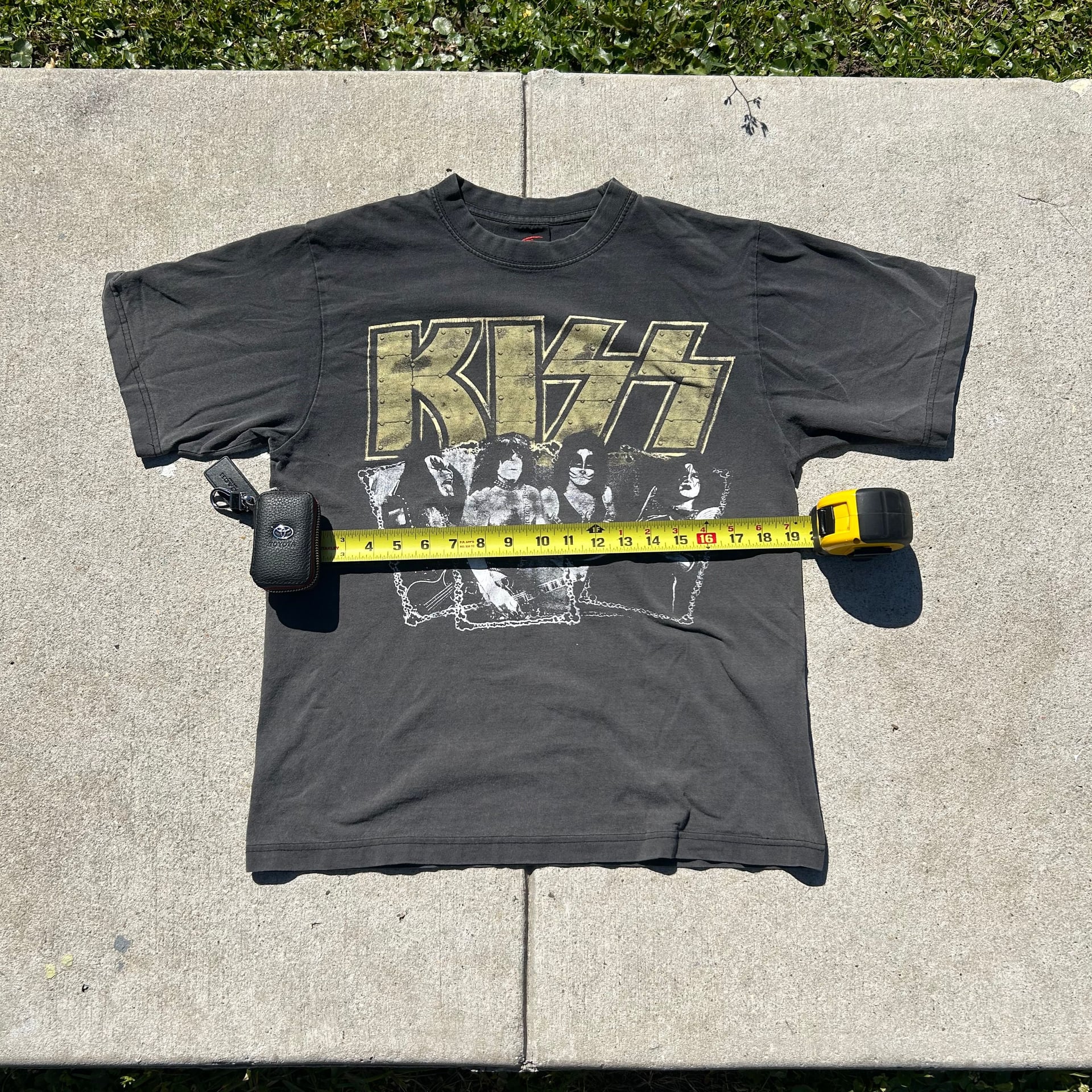 Kiss Band Concert Black Tee Shirt Men's L See Measurements CH Gold Series 00's 1