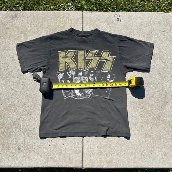 Kiss Band Concert Black Tee Shirt Men's L See Measurements CH Gold Series 00's