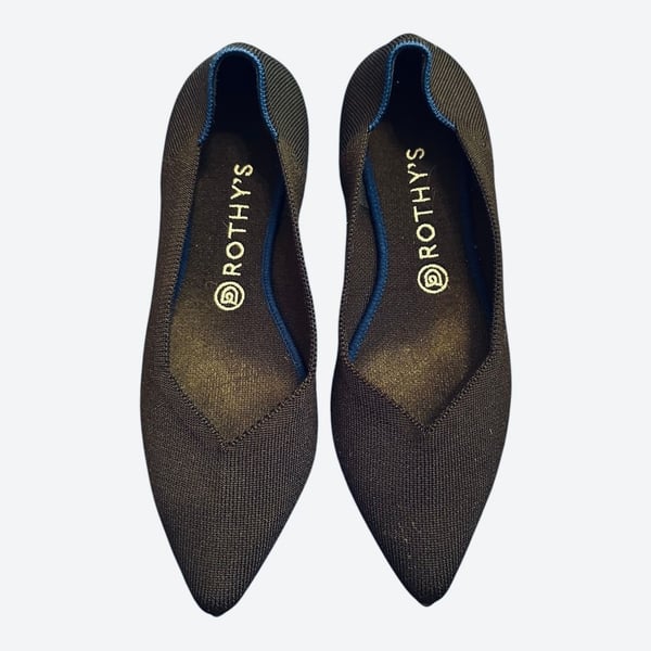 Rothys Womens Black Pointed Toe The Point Ballet Flats Sz 8