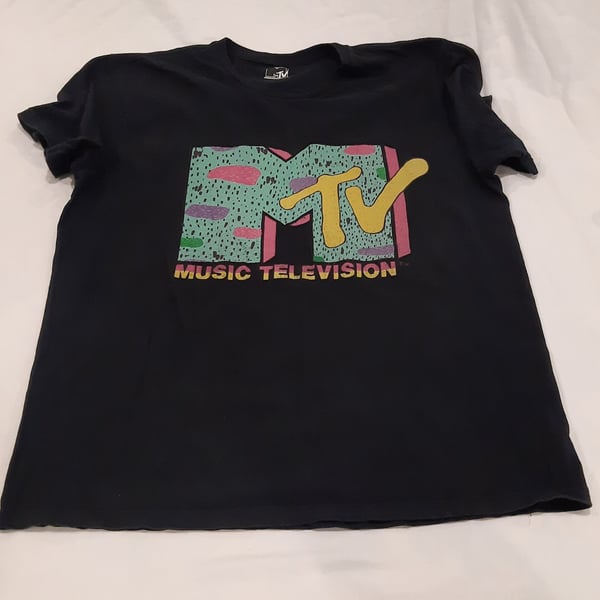 The official MTV Logo with wild colors Vintage T Shirt Men Women Kid Fashion SIZE L