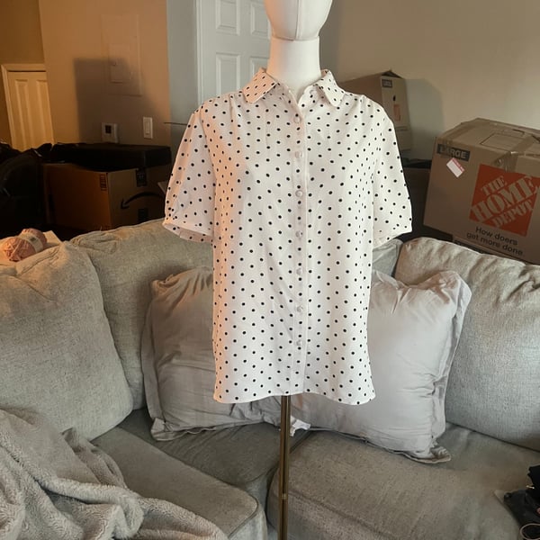 Anne Klein Dot-Print Blouse