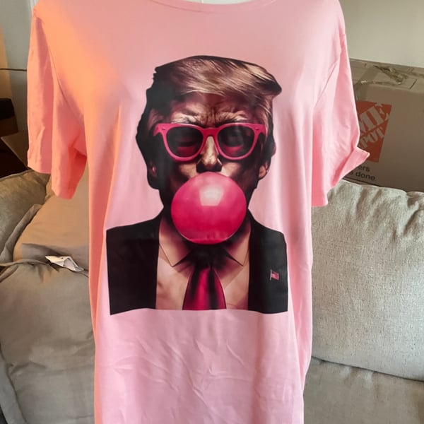 TeesAndTankYou Bubblegum Trump Shirt Unisex Medium Pink 