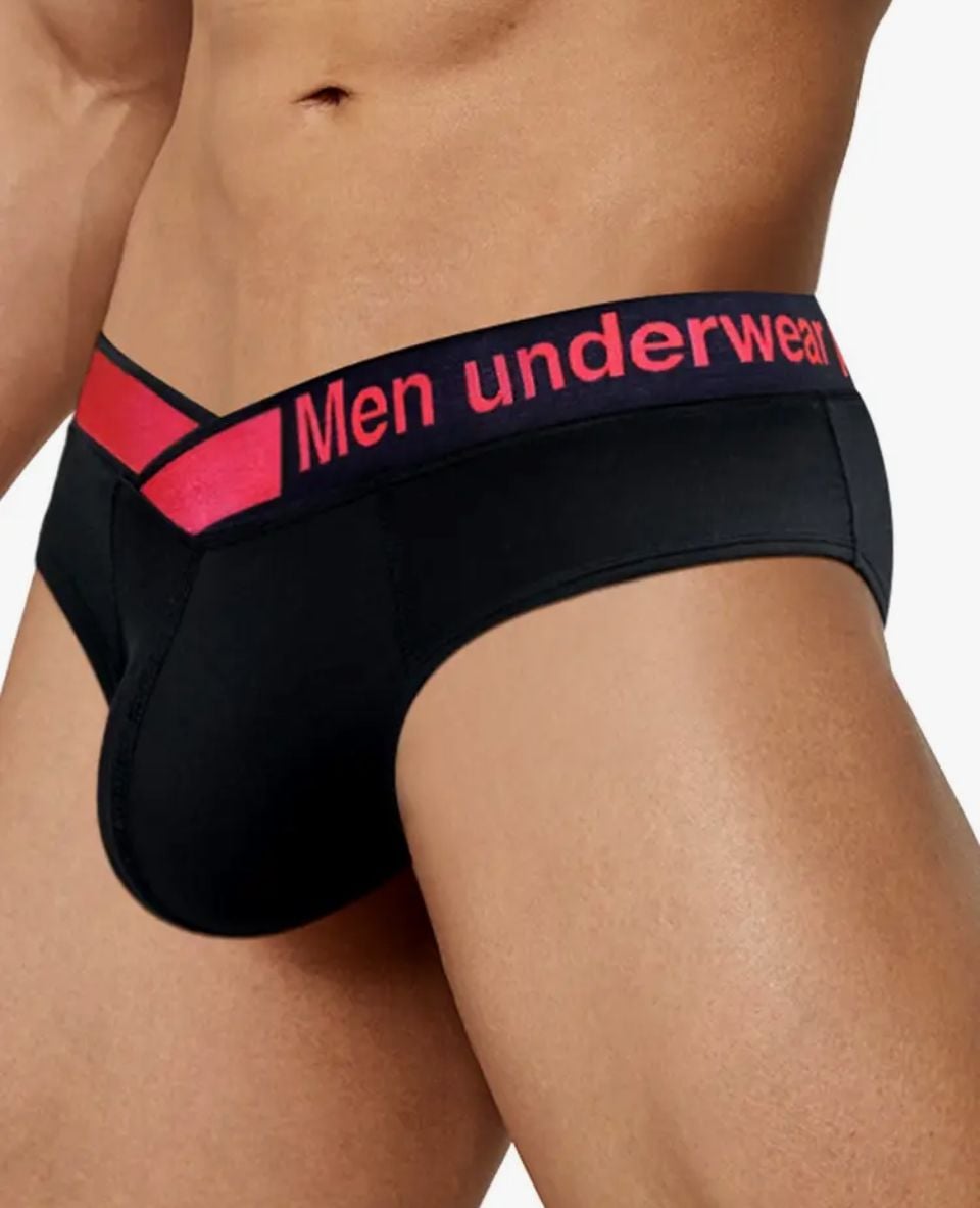HMUTLHT Men's sports low-waist briefs hip-lifting Modal comfortable underwear-3pcs (US, Alpha, Medium, Regular, Regular, 3pcs(orange+black+white)) at Amazon Men's Clothing store, 1