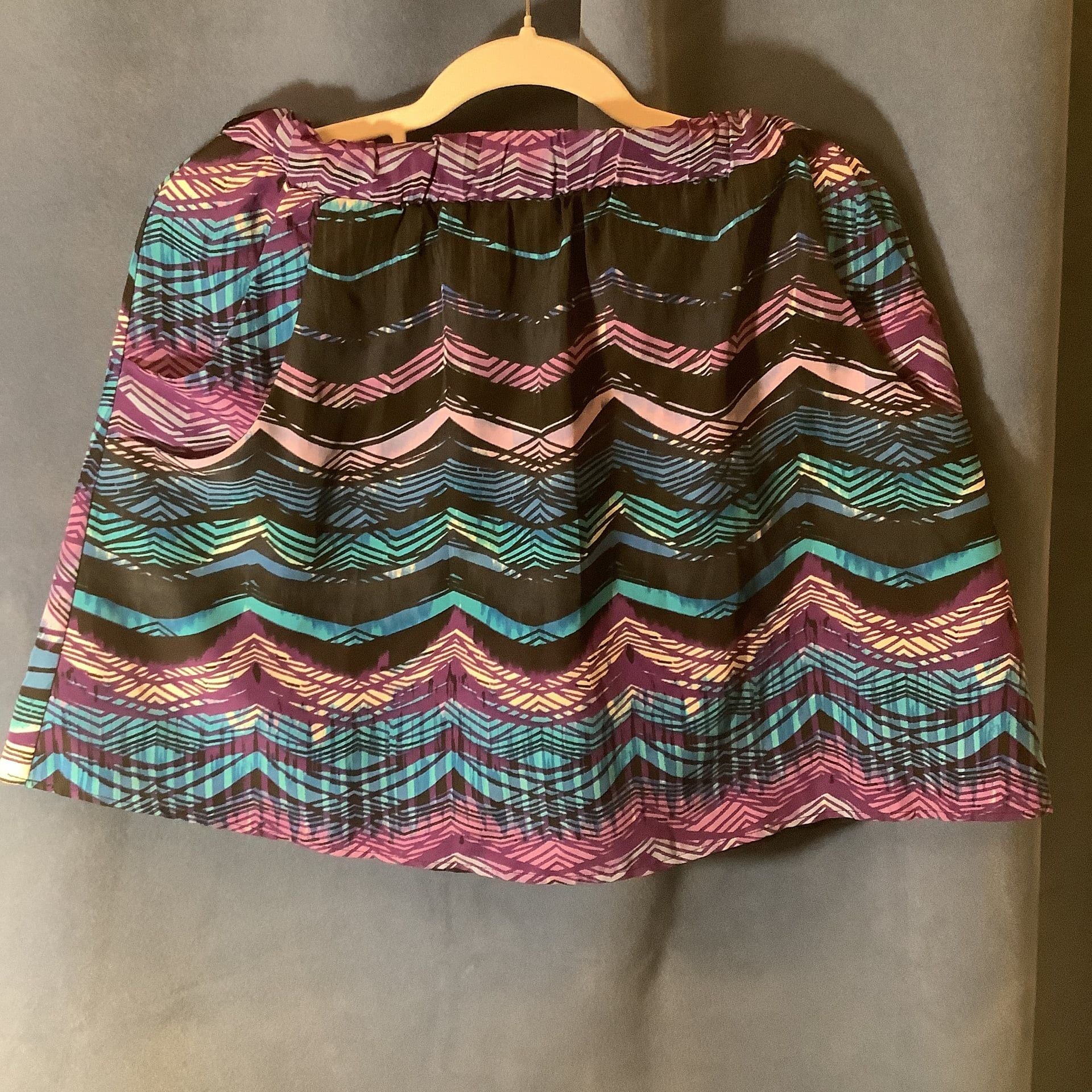 Colorful Geometric Print A-Line Skirt 2