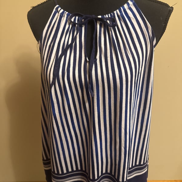 Tommy Bahama Striped Halter Top size medium blue and...