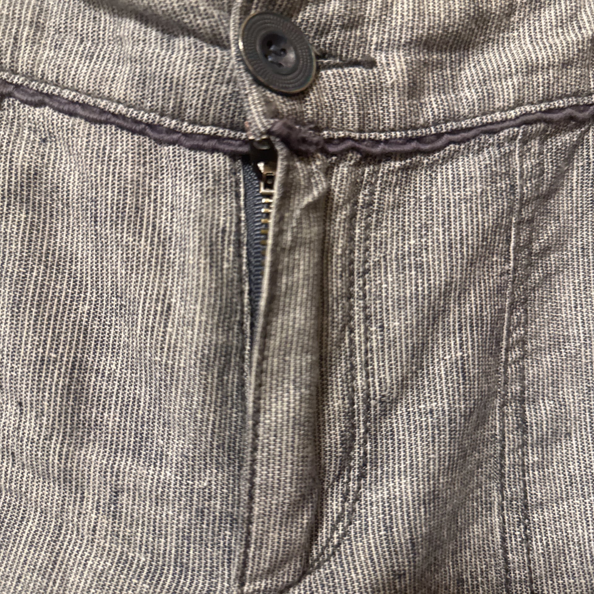Pilcro Anthropologie Pants Womens No. 8 Blue Linen Wide Leg Pockets 2