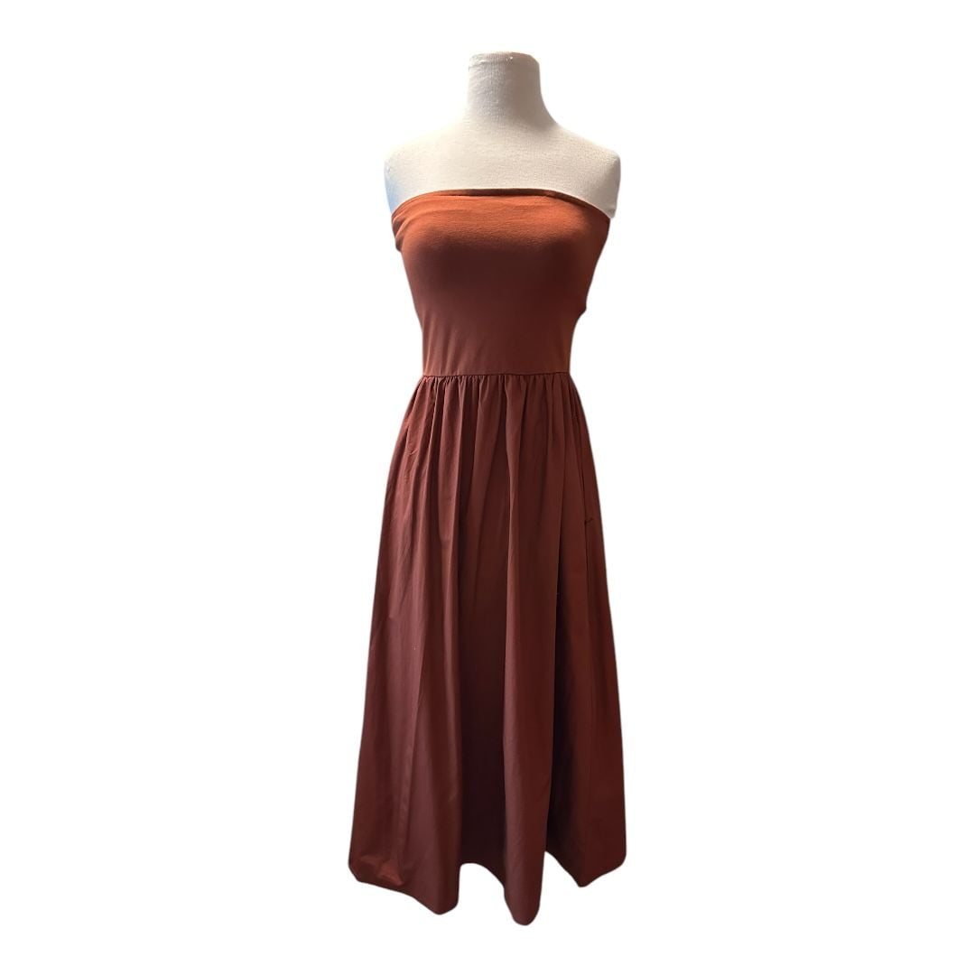 Express NWT Rust Tube Dress Elastic Waist Includes straps and Pockets SZ Med 2