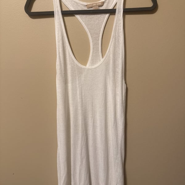 Michael kors White Ribbed Racerback Tank Top