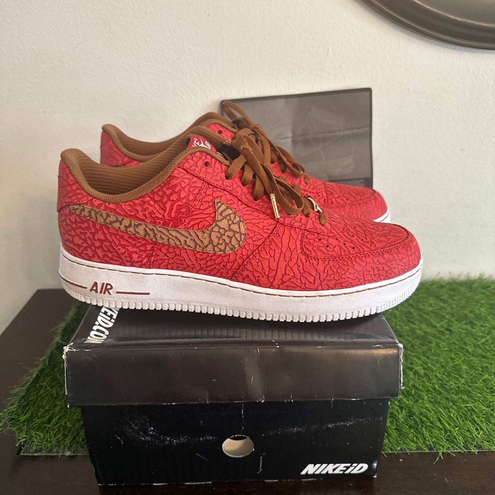 Nike Air Force 1 ID 444758 981 By You Elephant AF1 Red 2012 Size 13 2