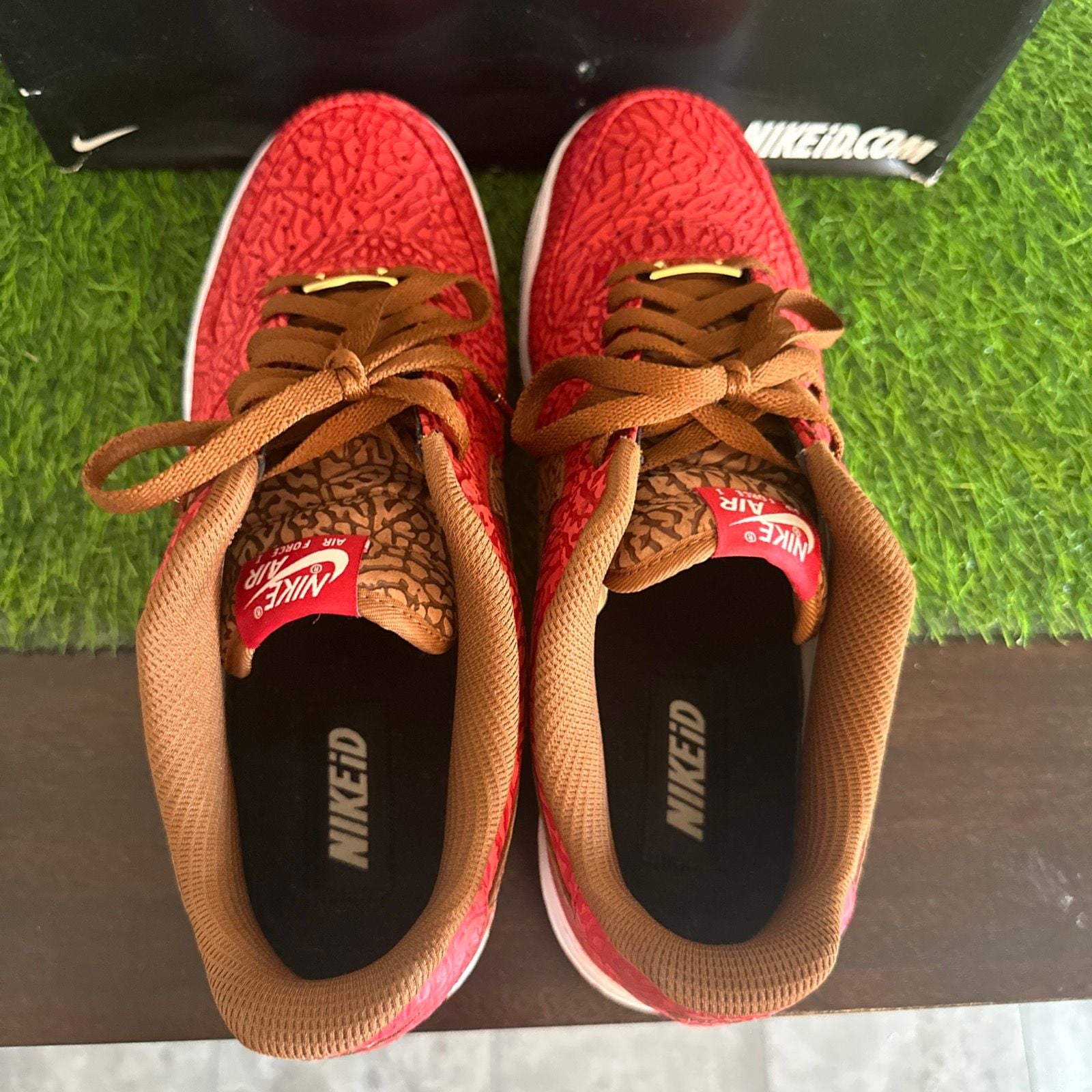 Nike Air Force 1 ID 444758 981 By You Elephant AF1 Red 2012 Size 13 5