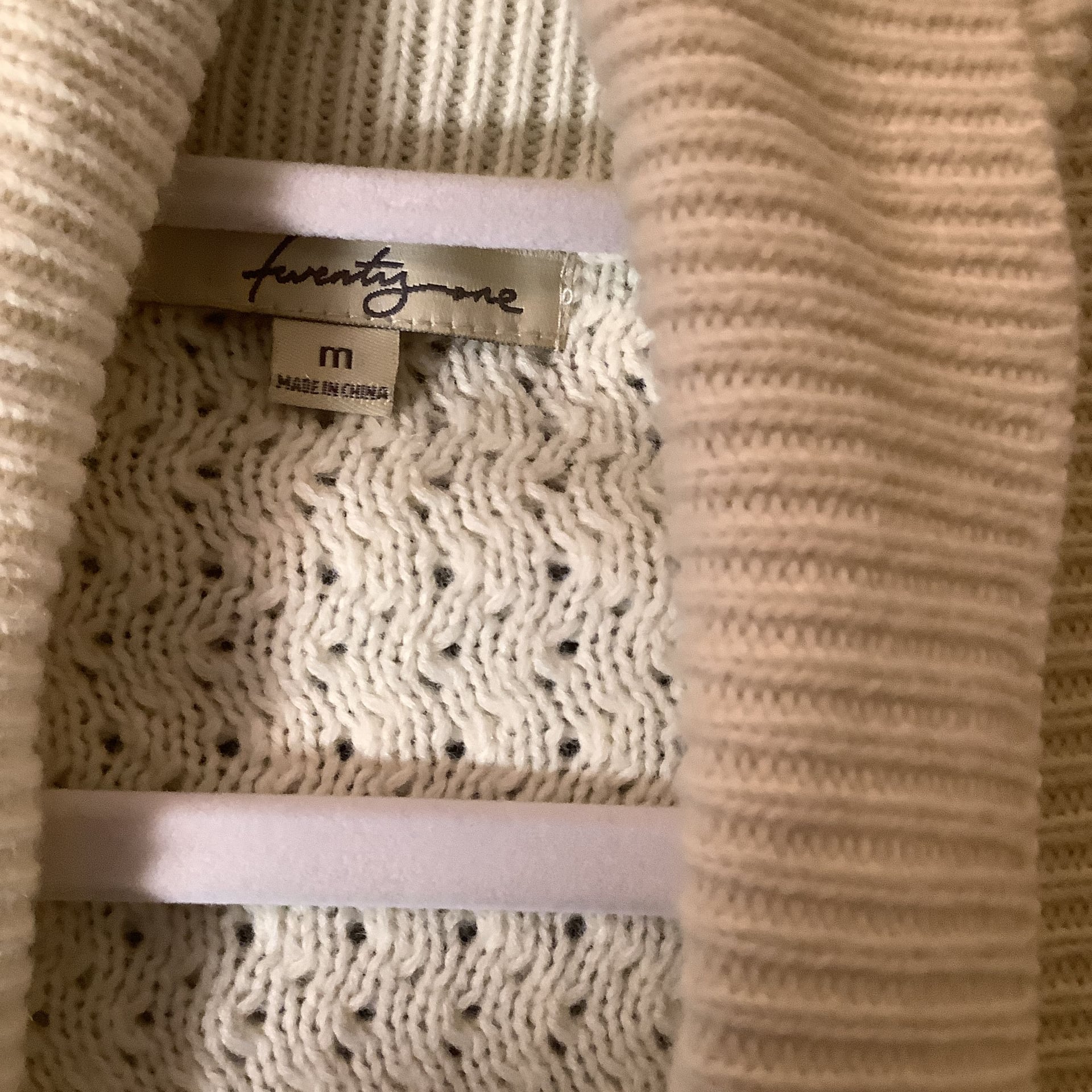 Women's Cream Open-Front Knit Cardigan with Belt 3