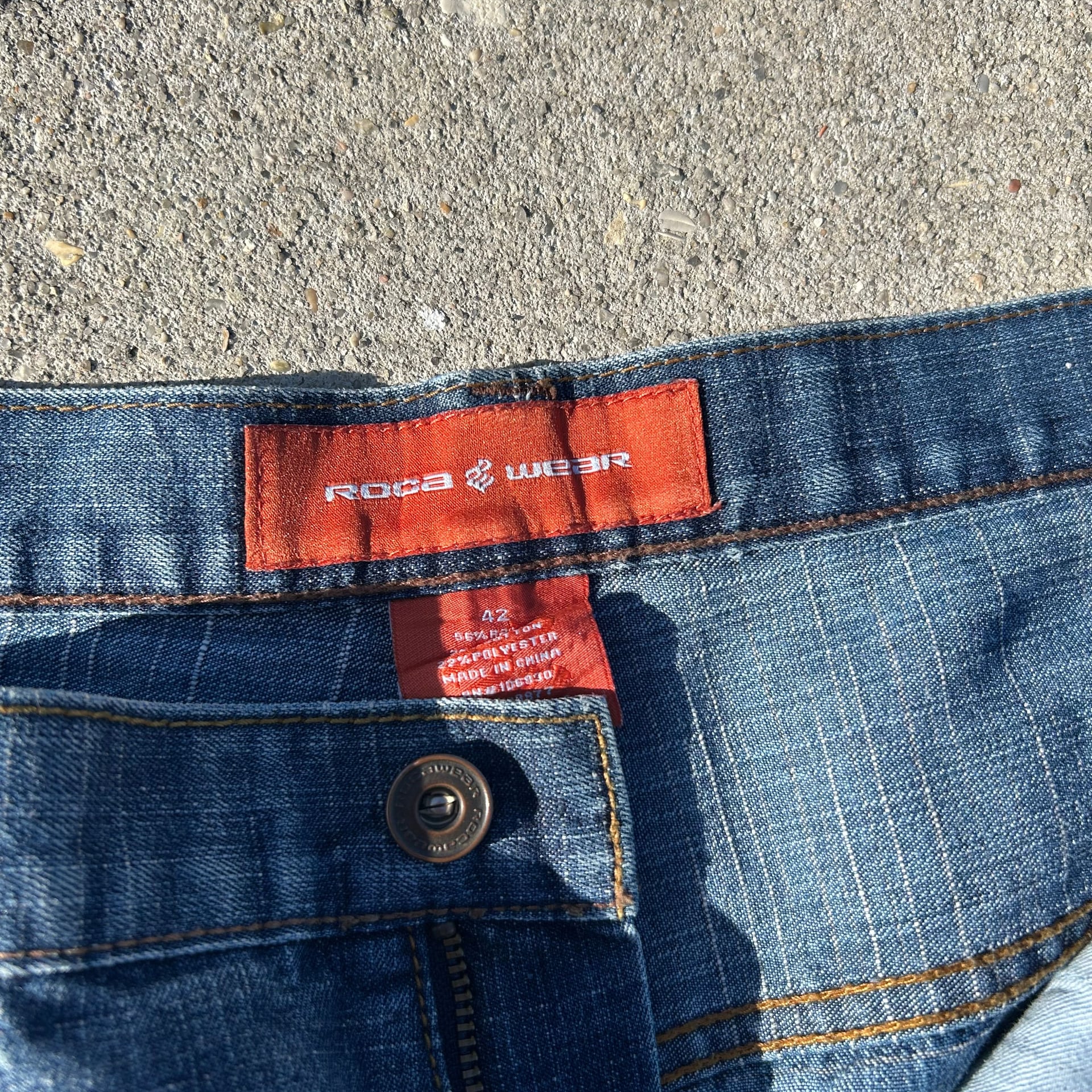 Vintage Rocawear Flap Pocket Denim Jeans Mens 42 Baggy Wide Leg Y2K 6