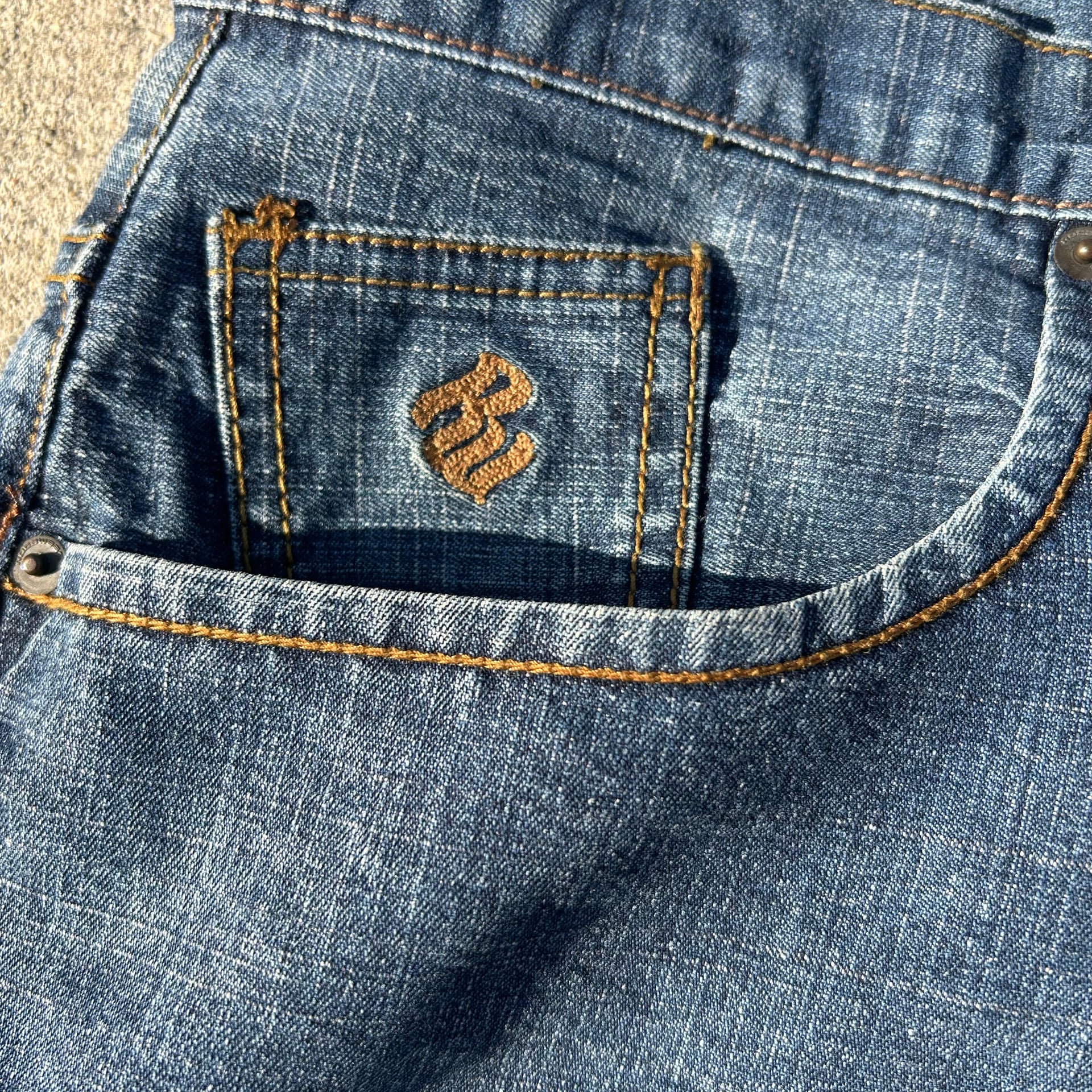 Vintage Rocawear Flap Pocket Denim Jeans Mens 42 Baggy Wide Leg Y2K 5
