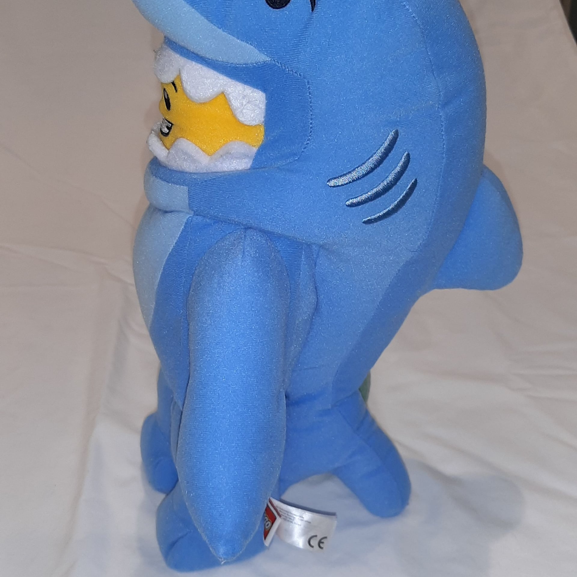 LEGO Minifigure Man Shark Suit Guy Blue 14” Soft Toy Plush VGUC Missing Tag 7