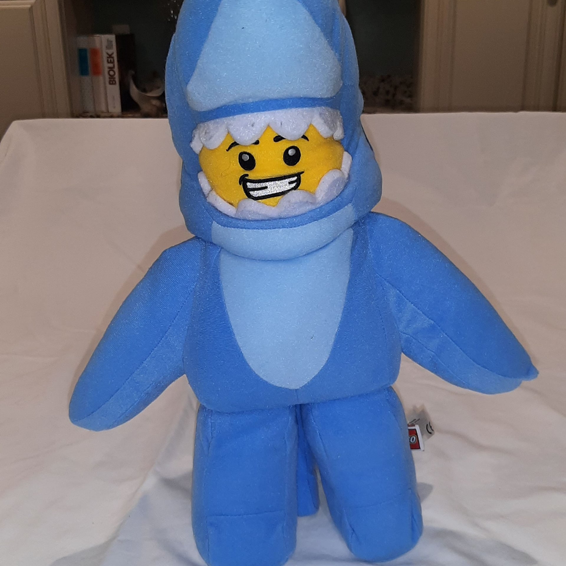 LEGO Minifigure Man Shark Suit Guy Blue 14” Soft Toy Plush VGUC Missing Tag 3