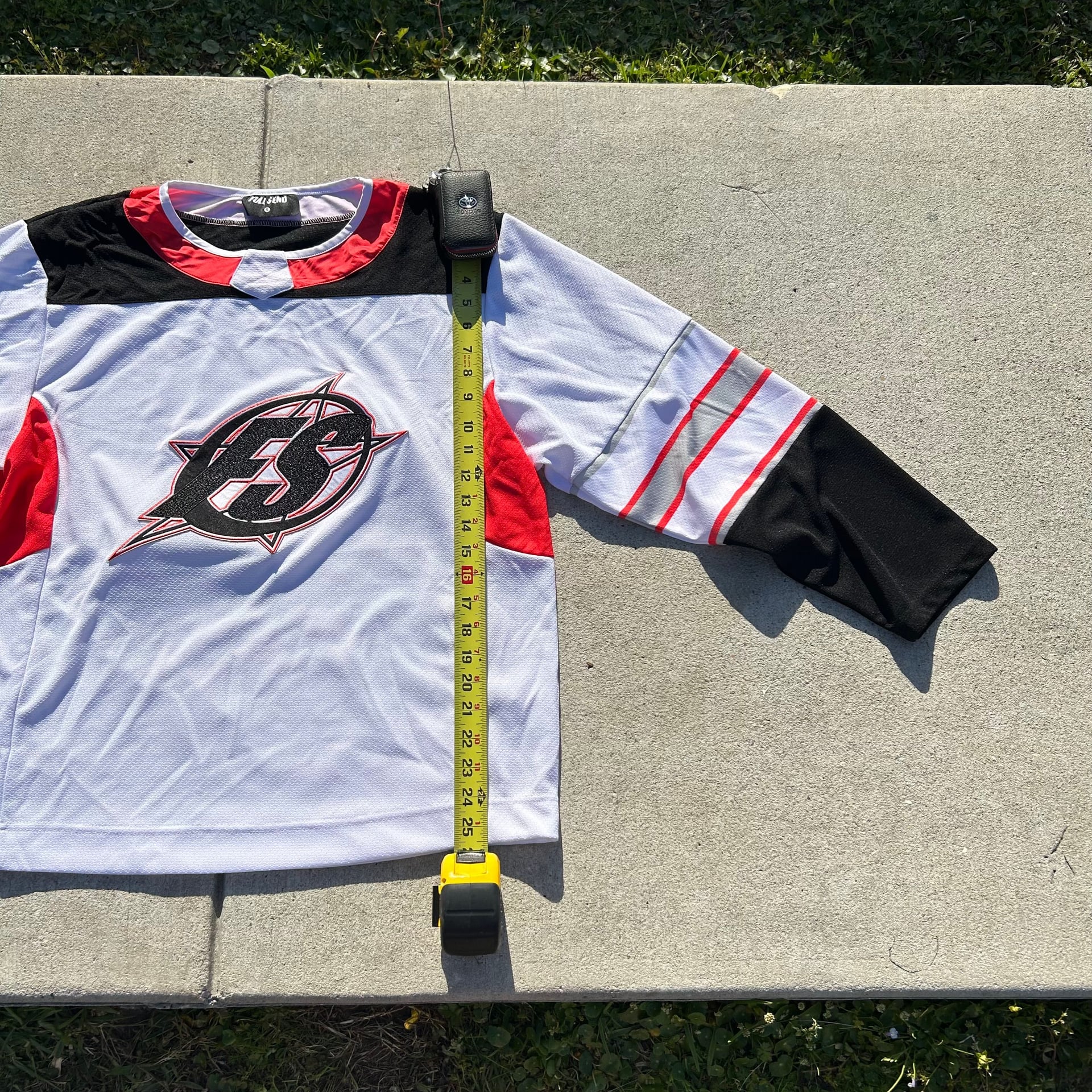 Full Send Men's Nelk Boys White Star Logo Long Sleeve Hockey Jersey, Size S 2