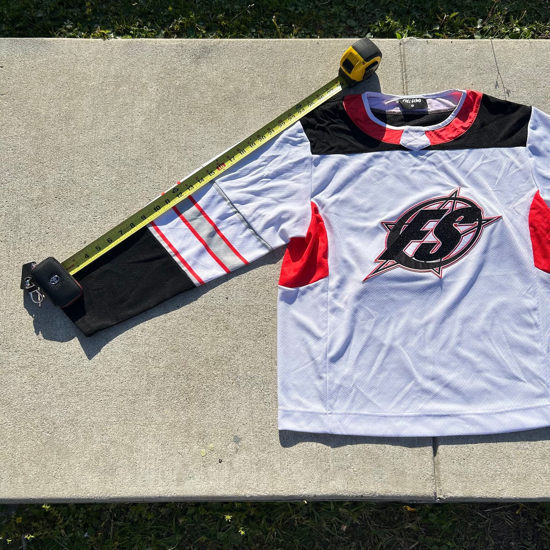 Full Send Men's Nelk Boys White Star Logo Long Sleeve Hockey Jersey, Size S 3