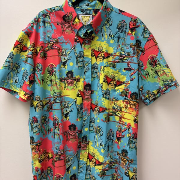 RSVLTS Hulk Hogan vs Ultimate Warrior Men's Button Up 4XL