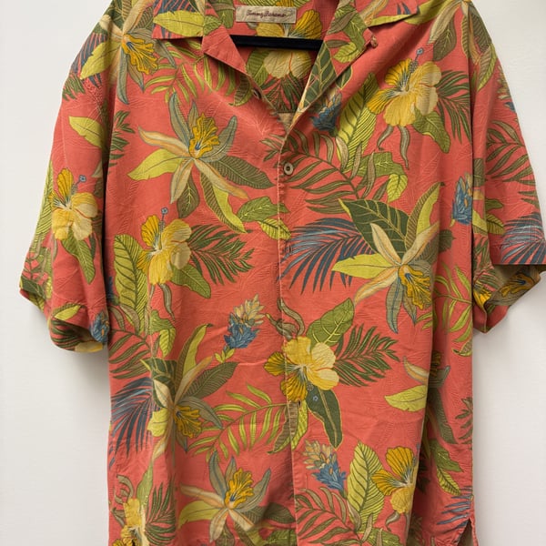 Tommy Bahama 100% Silk Bright Colorful Botanical... -