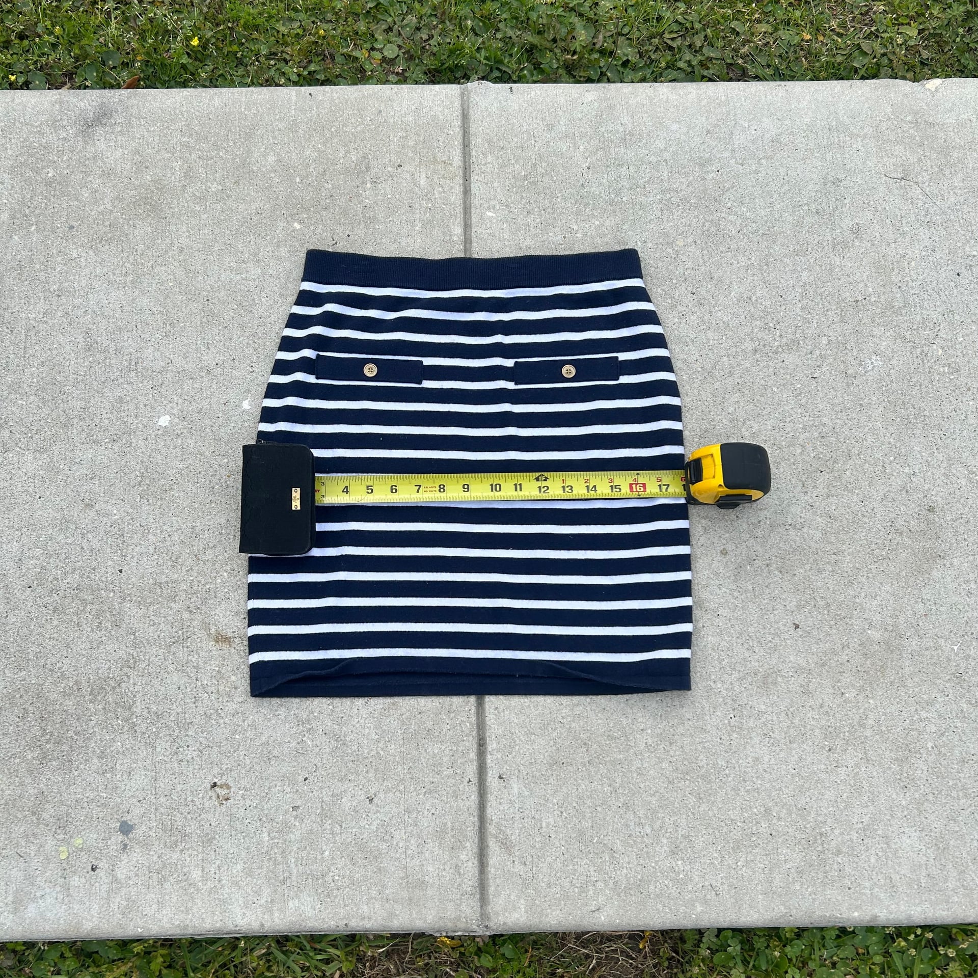 Michael Kors Striped Midnight Blue Women's Mini Skirt Size M 1