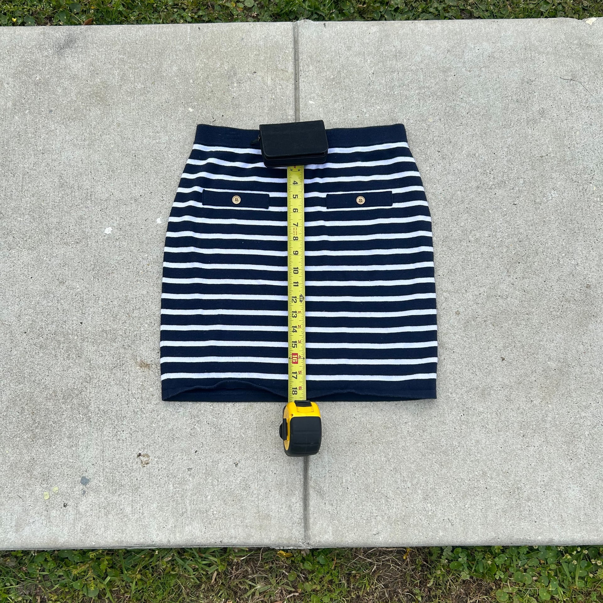 Michael Kors Striped Midnight Blue Women's Mini Skirt Size M 2