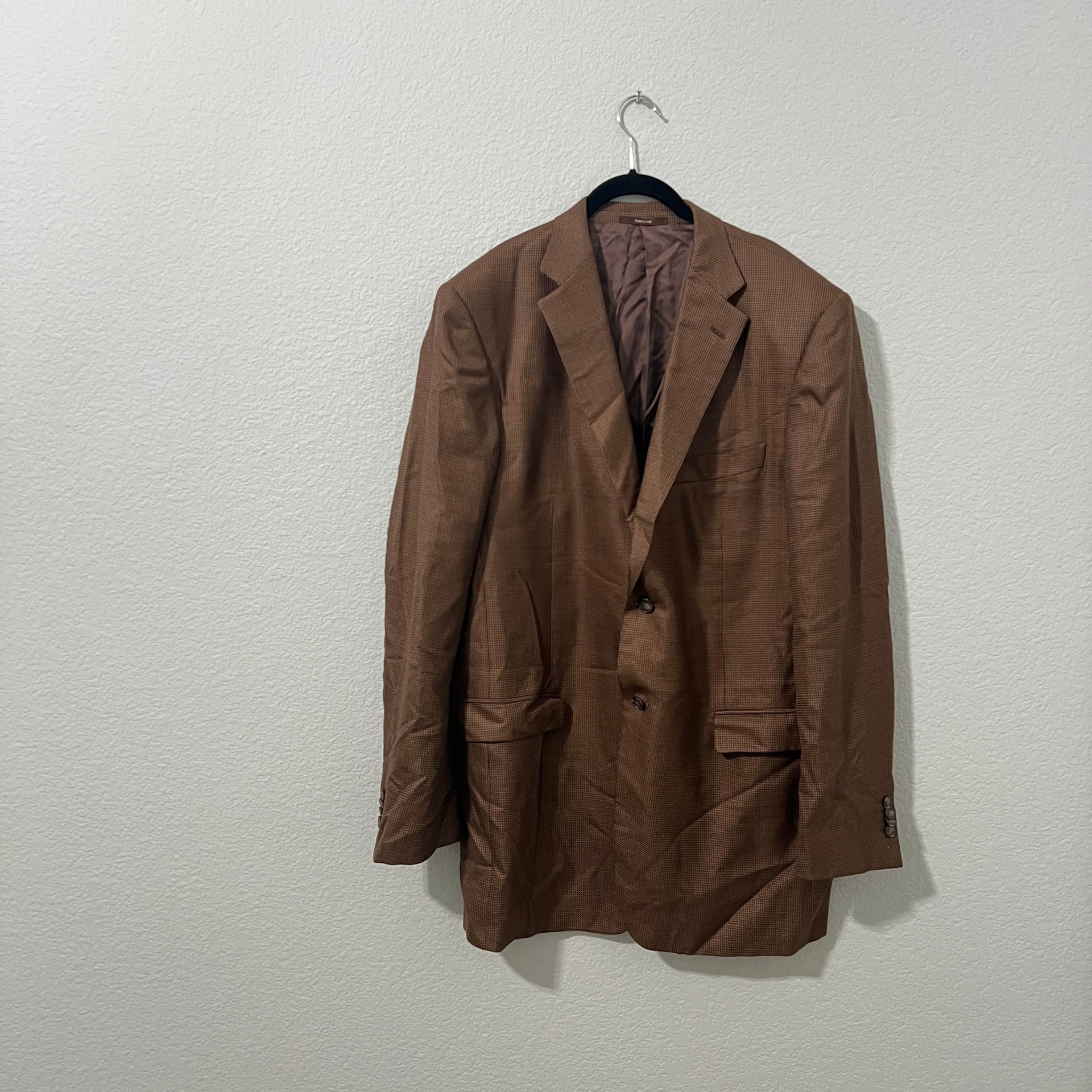 Ermenegildo Zegna Trofeo Silk Brown Glen Plaid Blazer 56L (IT)/46L (US) 1