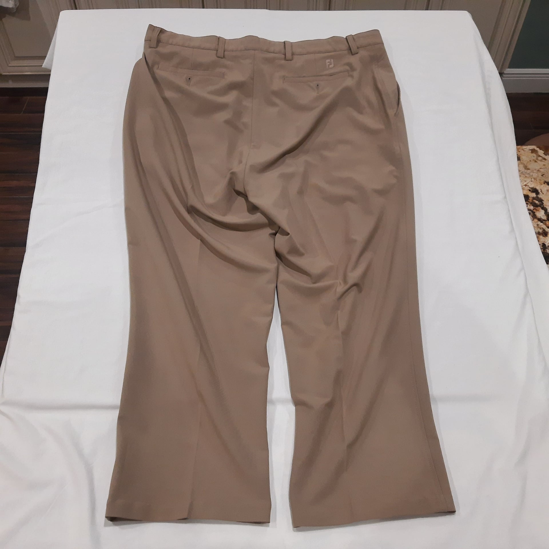FJ FootJoy Pants Mens 40 Khaki Beige Chino Golf Performance Slacks Straight 40x30 5