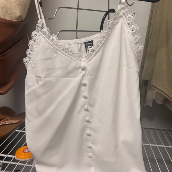 Pink Lace Trim Cami Top
