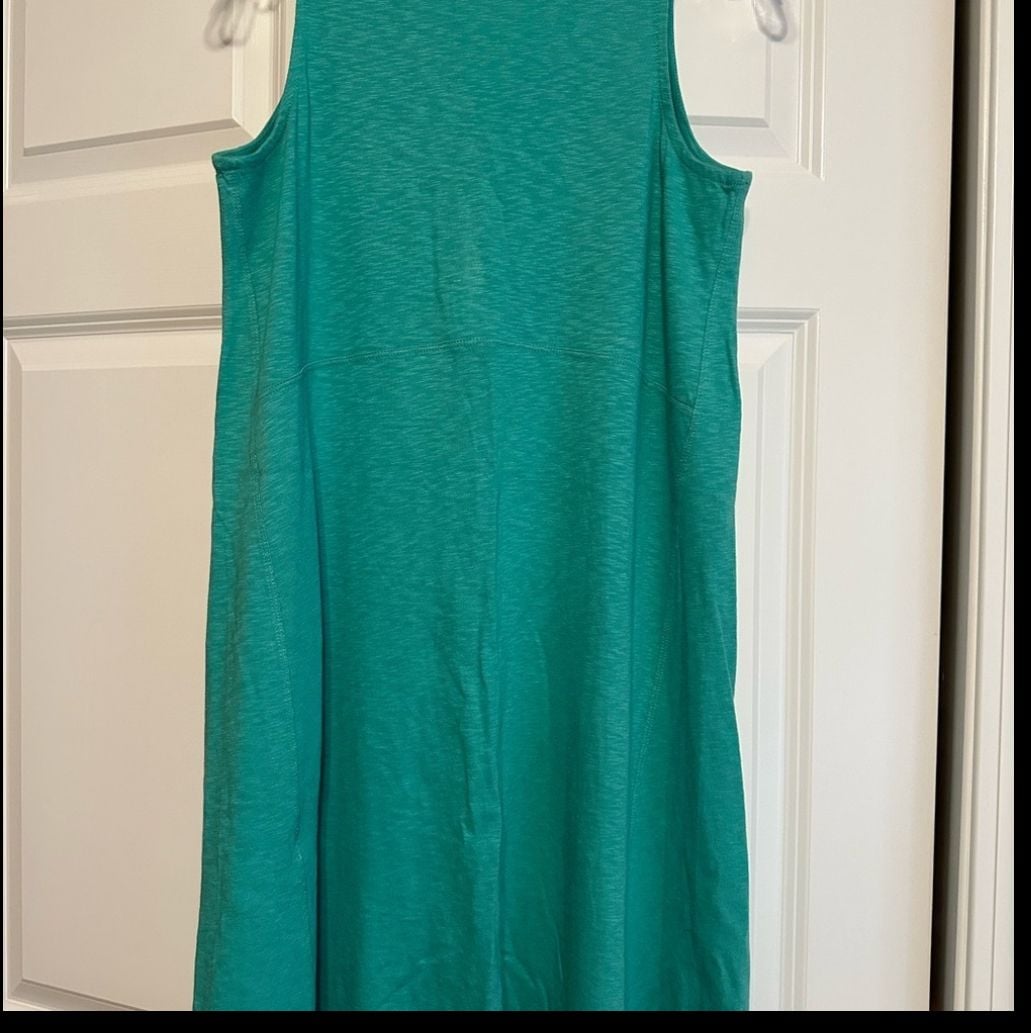 J. Jill Green Buttoned V-neck Sundress with pockets Petite XS 3