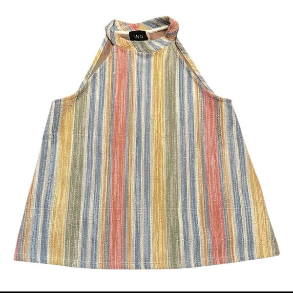 Women’s Anthropology W5 Halter Style Blouse Rainbow Stripe