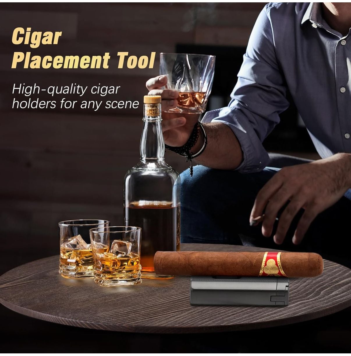 Luxury Leather Travel Cigar Humidor with Accessories 5