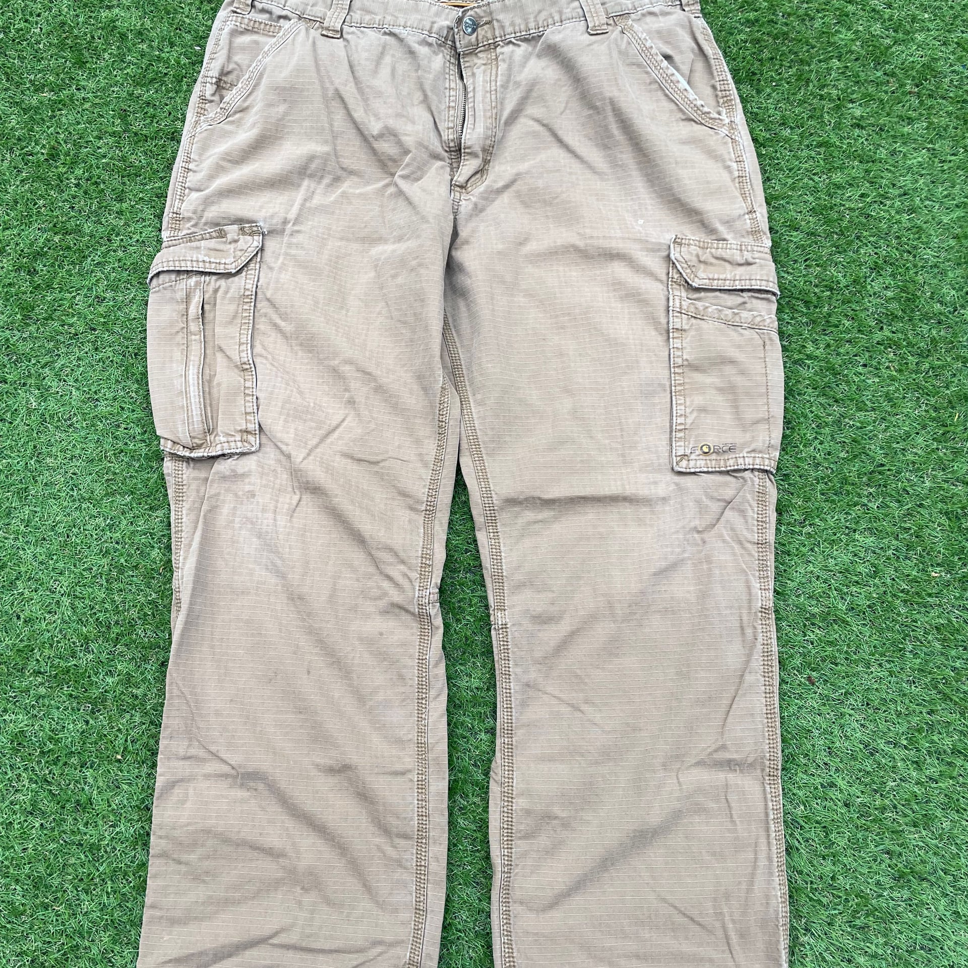 Carhartt Relaxed Fit Cargo Pants Mens Size 40X30 Tan Ripstop 2