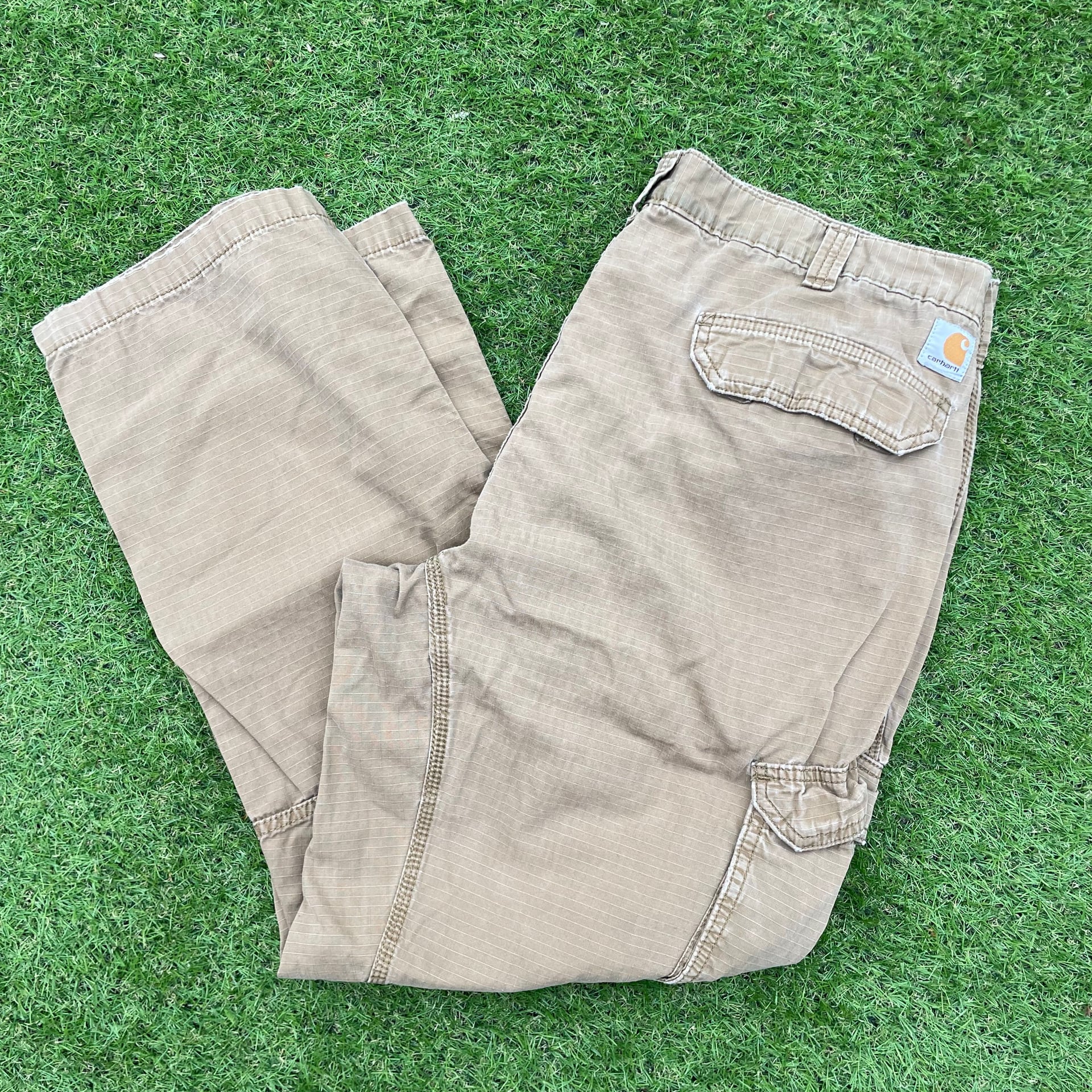 Carhartt Relaxed Fit Cargo Pants Mens Size 40X30 Tan Ripstop 1