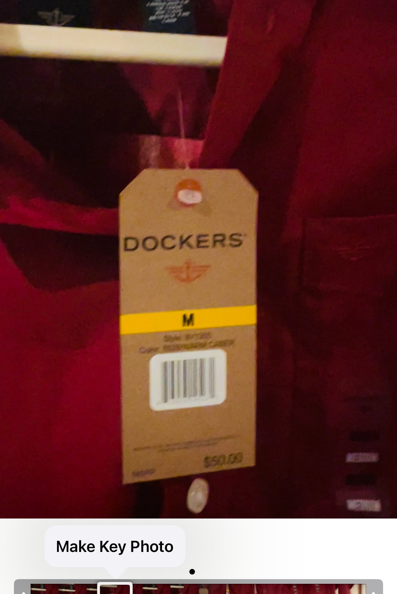 Men's Short Sleeve Red Button-Up Shirt 2