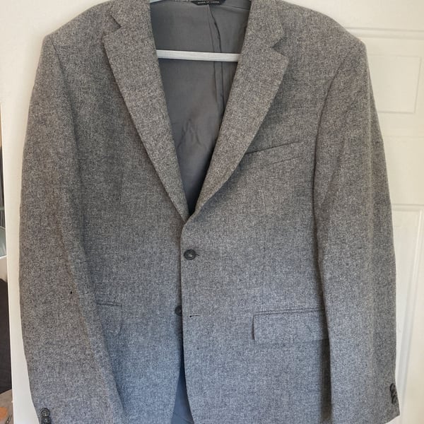 Men's Gray Tweed Blazer Jacket