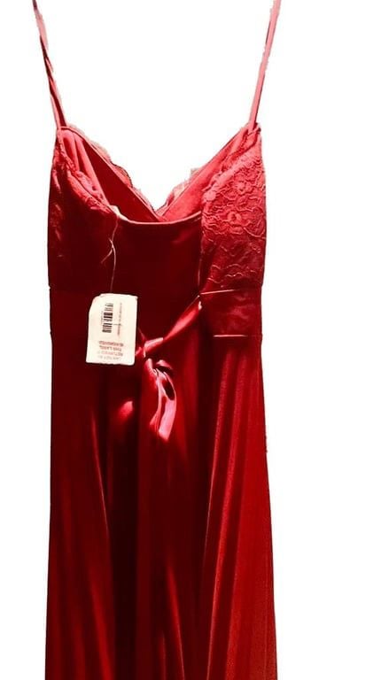 Elegant Burgundy Lace Bodice Evening Gown 6