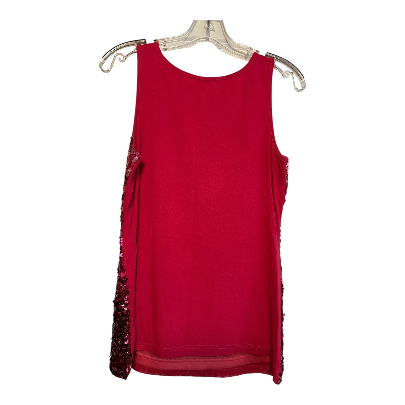 Maner Womens MED Pink Stretch Ombré Sequin Tank 3