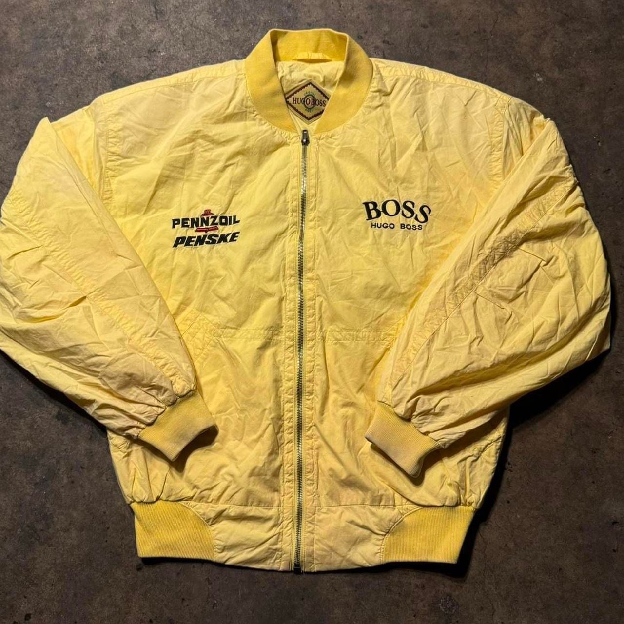 Hugo Boss Penske Penzoil Racing JOEY LOGANO Yellow Bomber Jacket Size Men's L 3