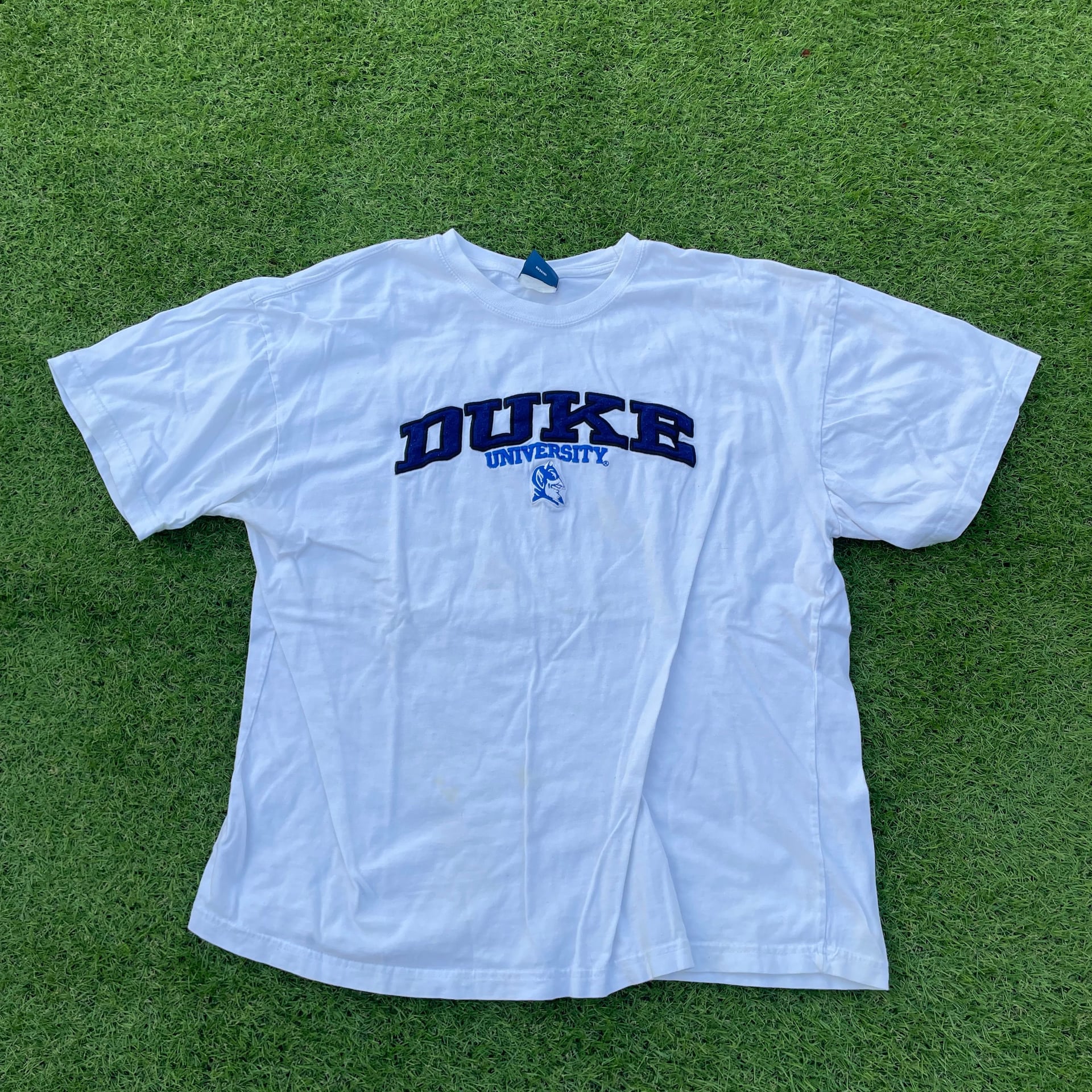 Vintage 90s Nike Duke University Blue Devils T-Shirt Gray Blue XL 1