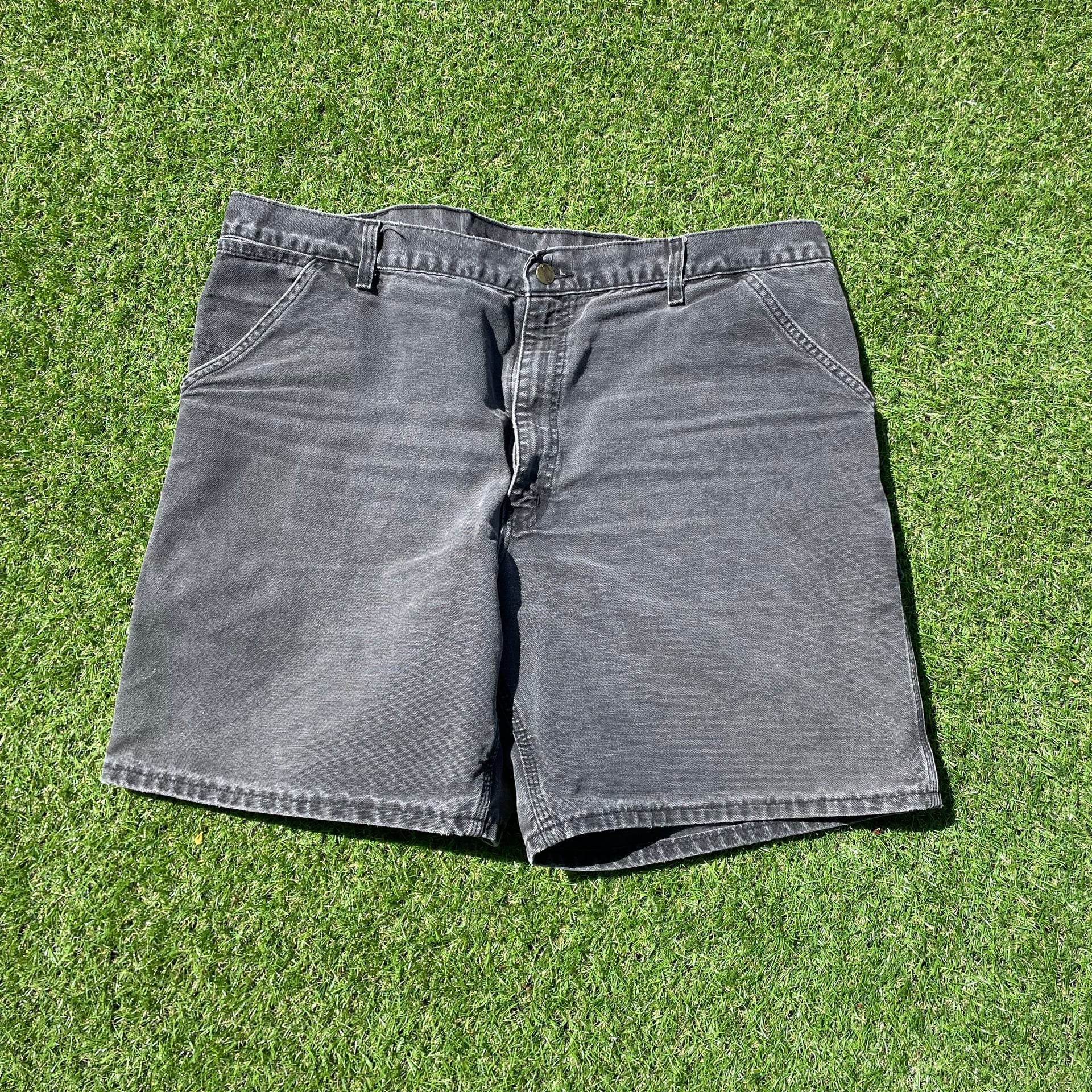 Vintage B80 Black Carhartt Carpenter Shorts Size 38 3