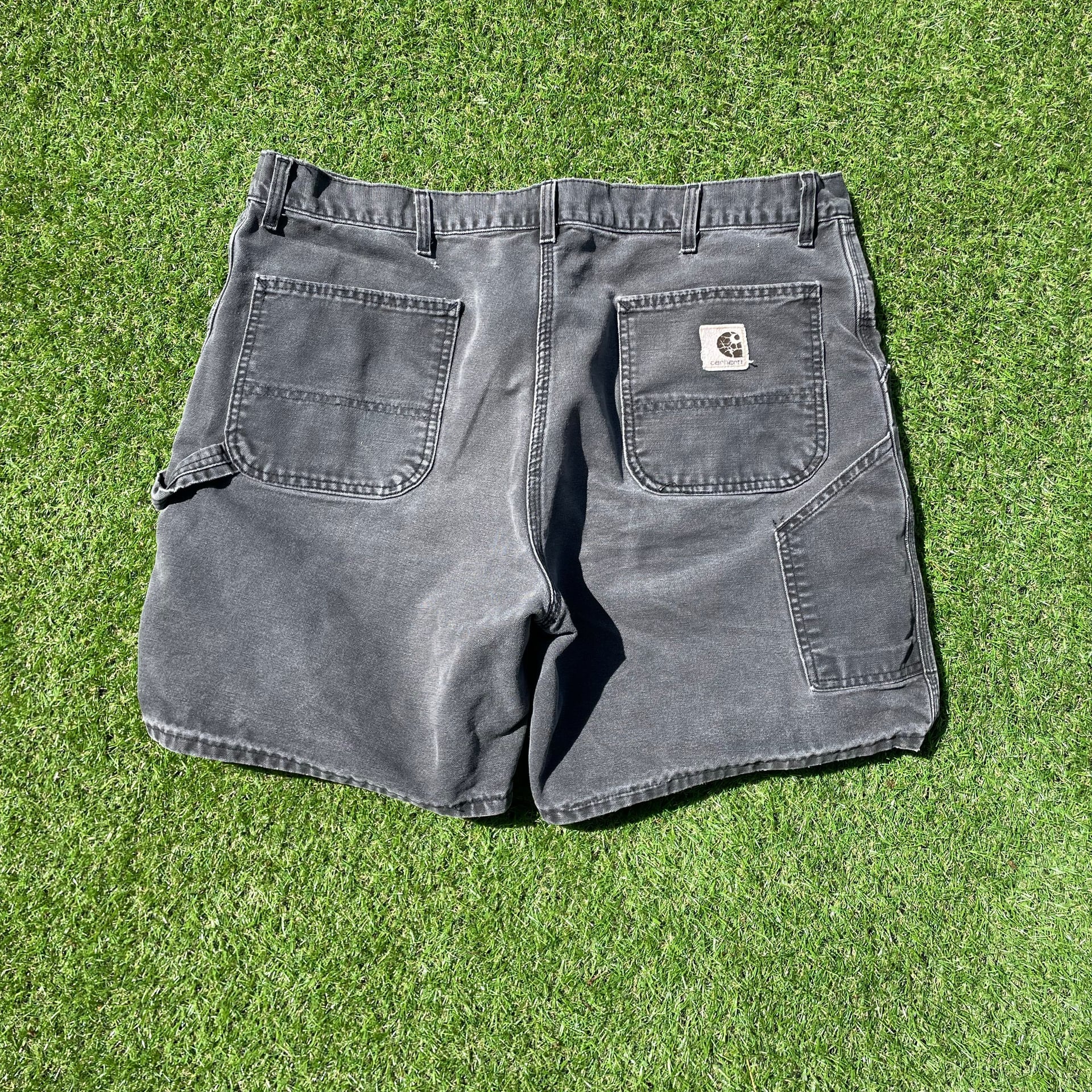 Vintage B80 Black Carhartt Carpenter Shorts Size 38 2