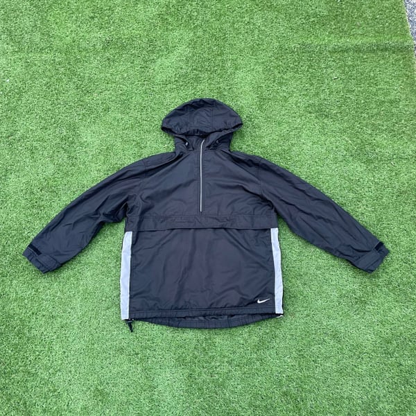 Vintage Nike Windbreaker Black White Stripe Swoosh Pullover Jacket 90's Men's Oversized XL - Canada, CA