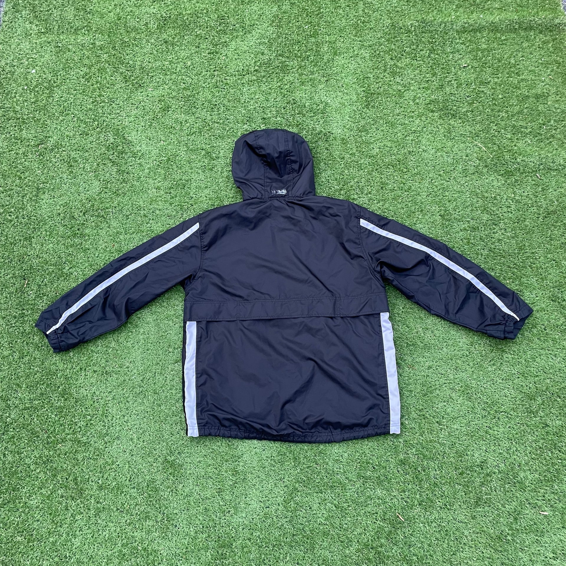 Vintage Nike Windbreaker Black White Stripe Swoosh Pullover Jacket 90's Men's Oversized XL - Canada, CA 2