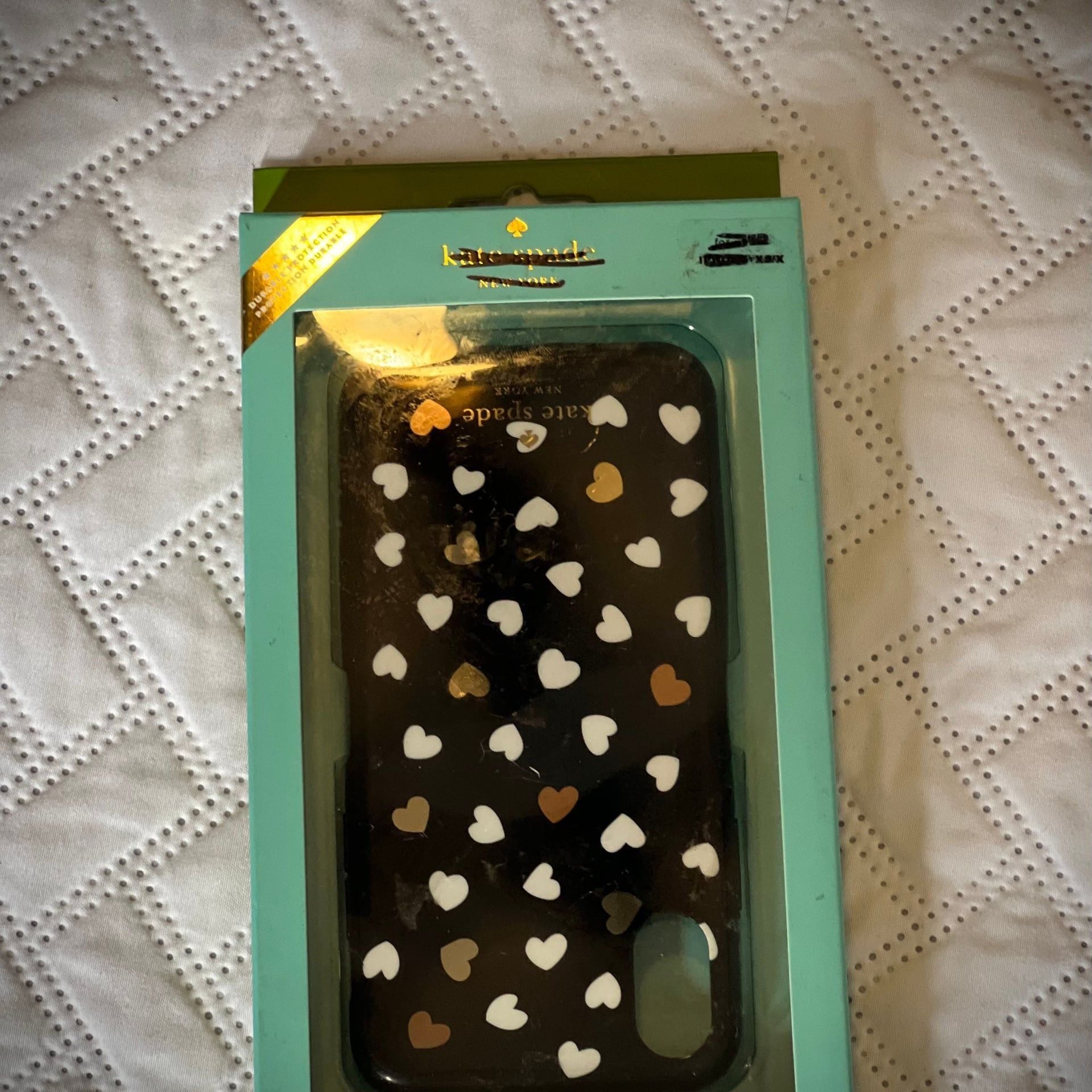 Kate Spade Apple iPhone XS X Max XR Case Glitter Flower Heart Mirror Resin 3