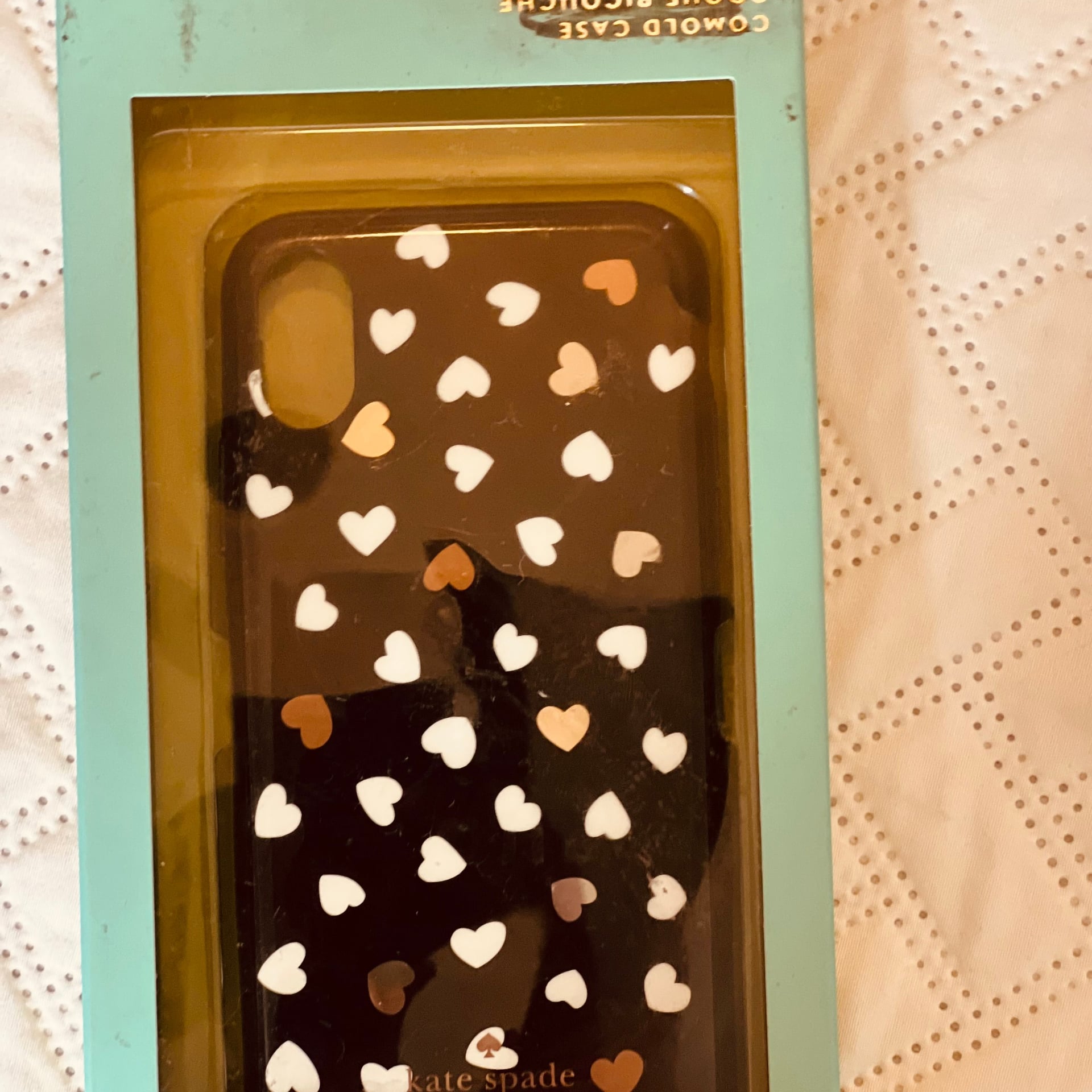 Kate Spade Apple iPhone XS X Max XR Case Glitter Flower Heart Mirror Resin 5