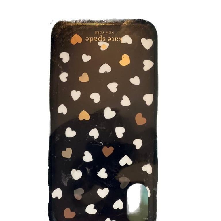 Kate Spade Apple iPhone XS X Max XR Case Glitter Flower Heart Mirror Resin 1