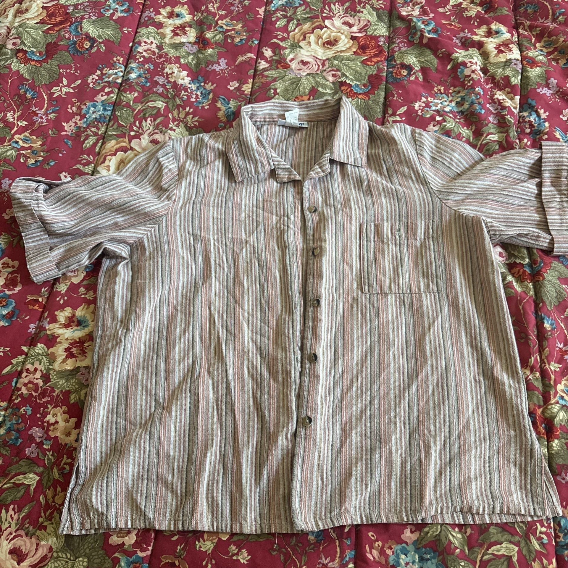 Blair Button Up Pocket Shirt Medium Womens Size M Short Sleeve Regular Fit Top 1